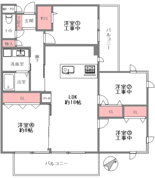 西宮市霞町 中古マンション間取画像