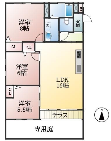 西宮市上甲子園 中古マンション間取画像