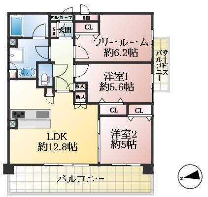 西宮市深津町 中古マンション間取画像