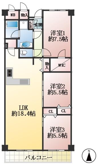 西宮市寿町 中古マンション間取画像