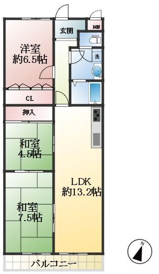 西宮市弓場町 中古マンション間取画像