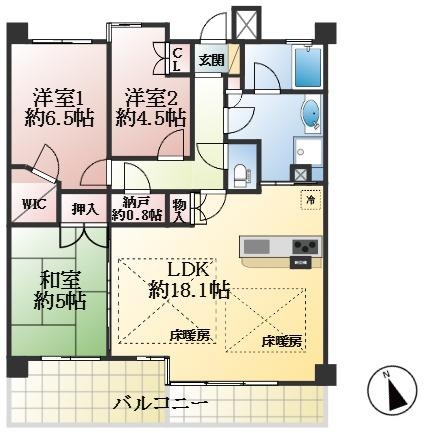 西宮市上田中町 中古マンション間取画像