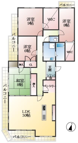 西宮市苦楽園五番町 中古マンション間取画像
