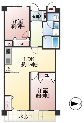 西宮市甲陽園本庄町 中古マンション間取画像