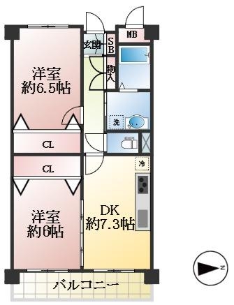 西宮市南昭和町 中古マンション間取画像