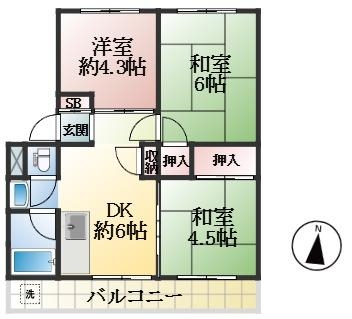 西宮市段上町 中古マンション間取画像