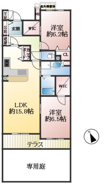 西宮市上田西町 中古マンション間取画像